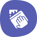 Cleaning hand symbol with square sponge