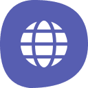 Internet icon in blue circle
